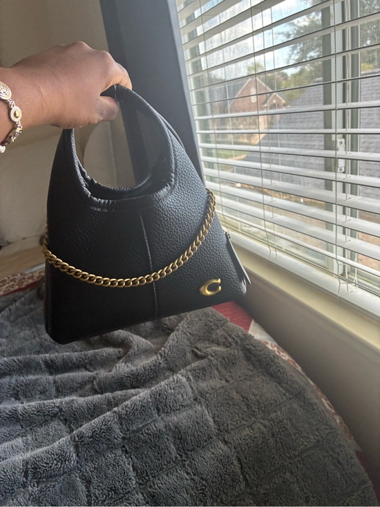 Coach Handbags - Coach Lana Shoulder Bag 19 Black Pebble Leather + Dust Bag